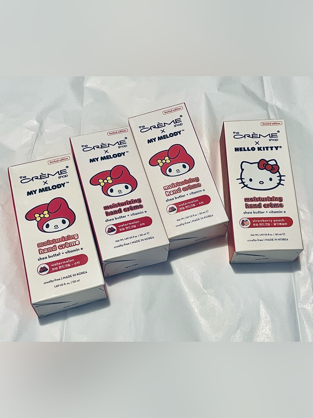 The Crème Shop X My Melody (3) & Hello Kitty (1) Moisturizing Hand Cream